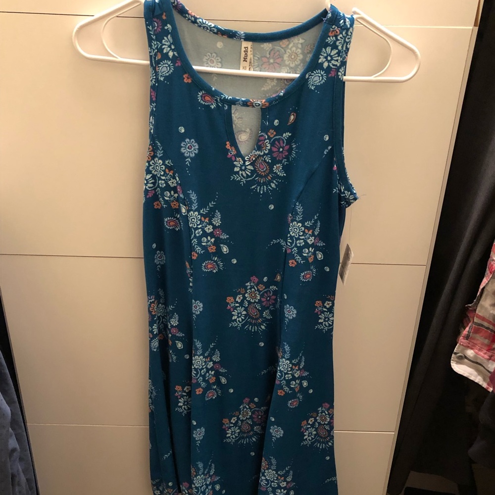 Cute XS blue patterned dress! Brand new!